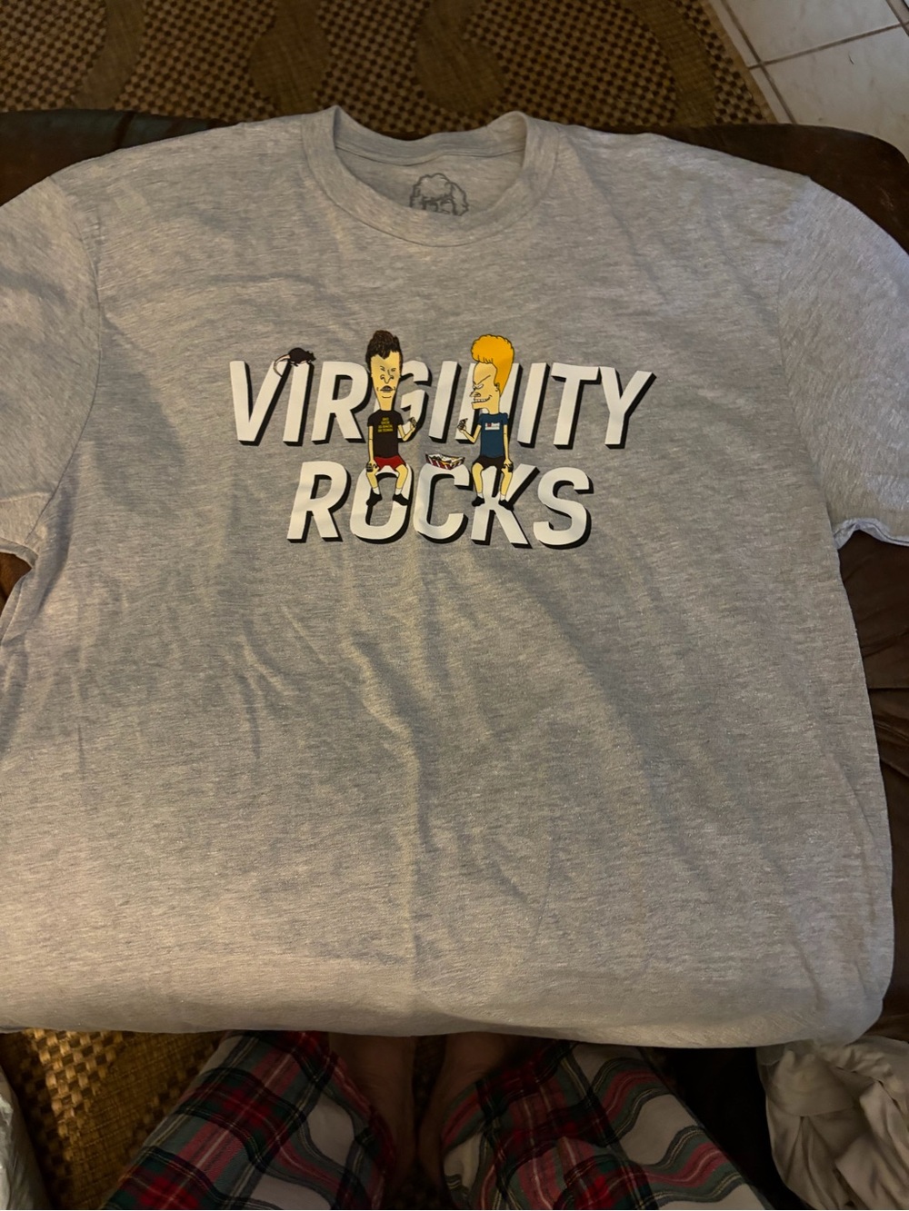 Gray 'Virginity Rocks' Graphic Tee - Crewneck Short Sleeve